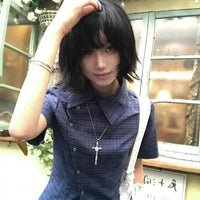 Genayooa Vintage Plaid Casual Shirt Women Short Sleeve Y2k Tops Japanese 2000s Summer Shirt Irregular American Retro 90s Tshirts Quick Pick Grocers