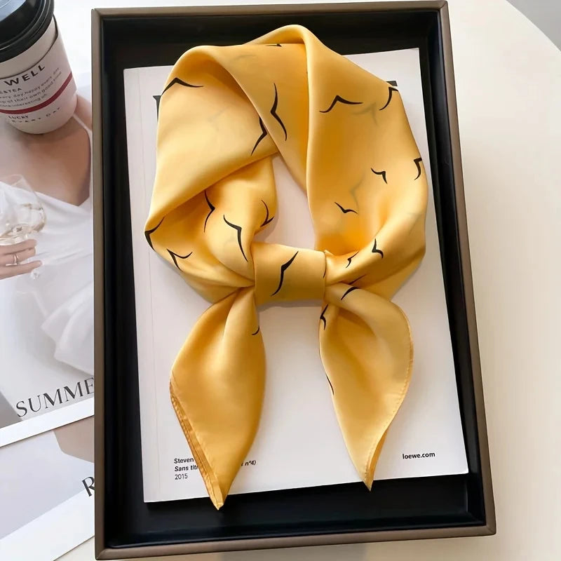 Fashion Luxury Brand 70cm Silk Square Scarf Women Satin Neck Tie Female Hair Bandana Headkerchief Shawl Wrap Hijab Echarpe Quick Pick Grocers