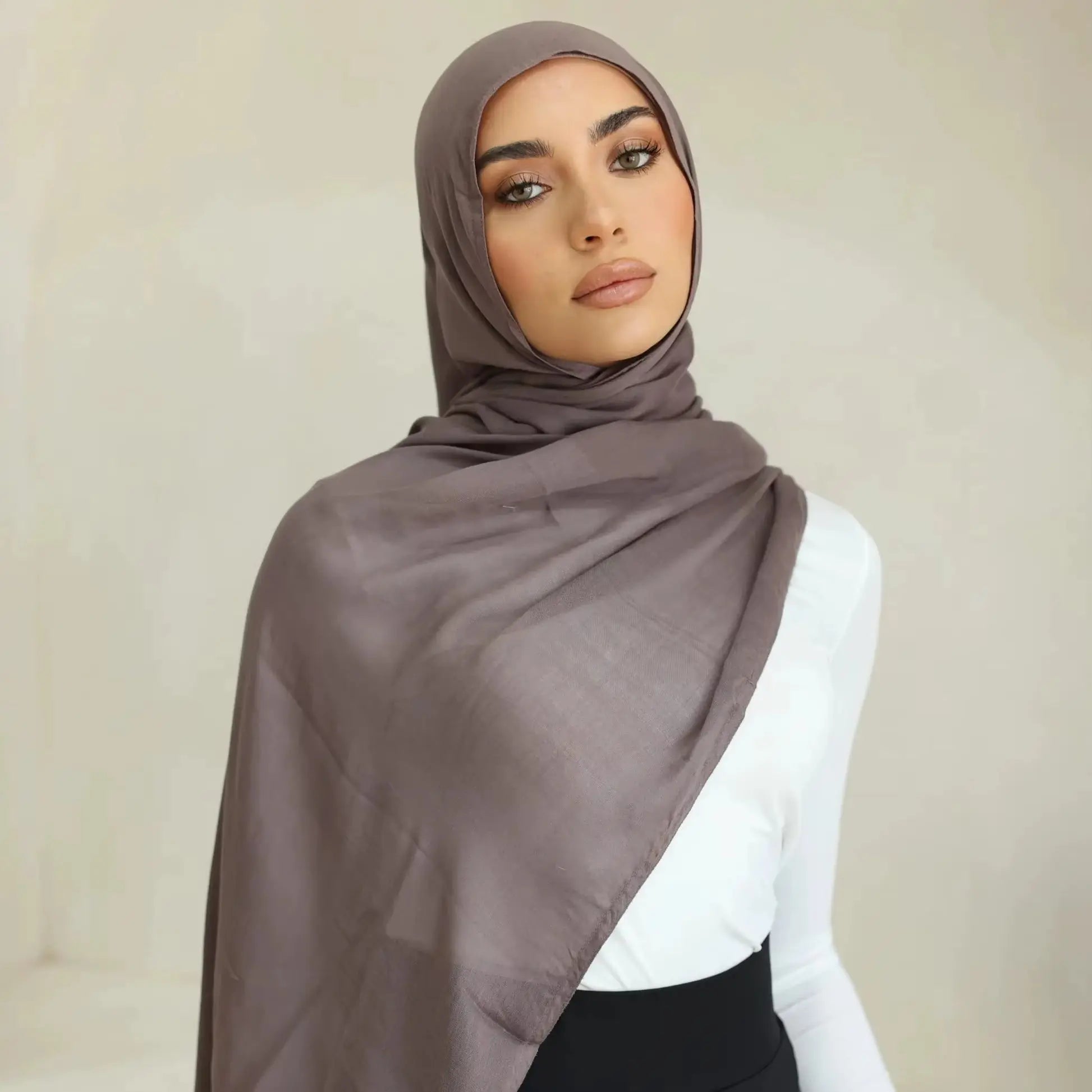 Fashion Modal Hijab Rayon Cotton Shawls Muslim Hijabs For Women Plain Scarf Big Size Headscarf Islamic Turban Headband 190*85cm Quick Pick Grocers