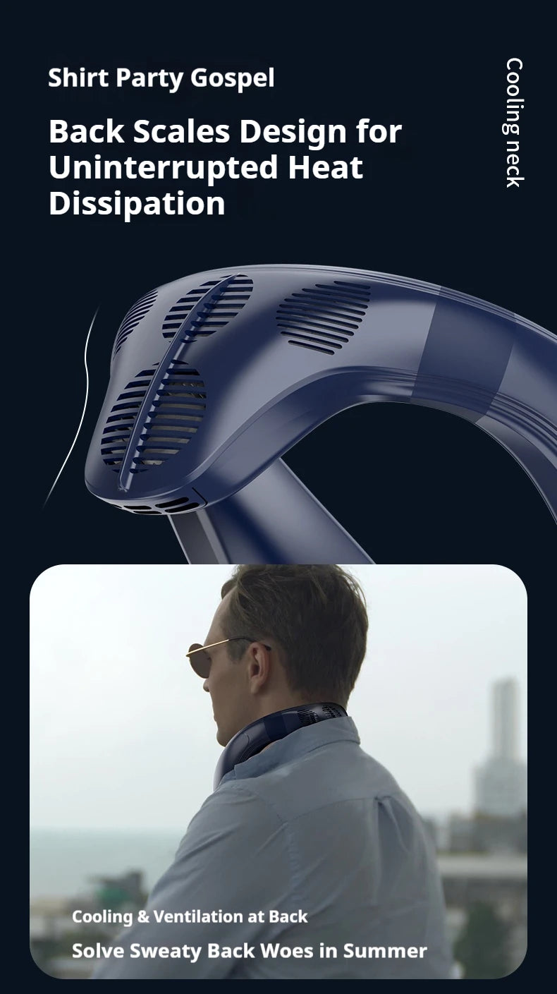 New Neck Air Conditioner Portable Neck Fan Rechargeable Semiconductor Cooling Bladeless Fan Outdoor Personal Fan Wearable Cooler Quick Pick Grocers