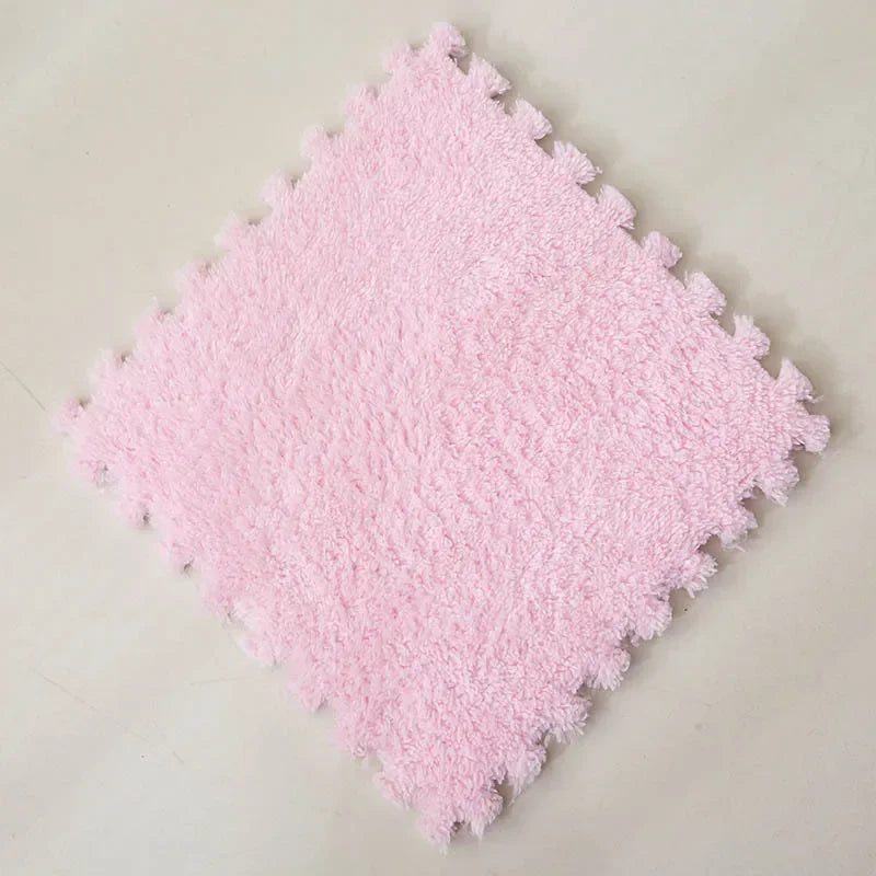 30*30CM Soft Plush Children Kids Rug Play Mat Puzzle Carpet Warm Playmat Interlocking Exercise Tiles Floor Carpet Decoration Mat Quick Pick Grocers