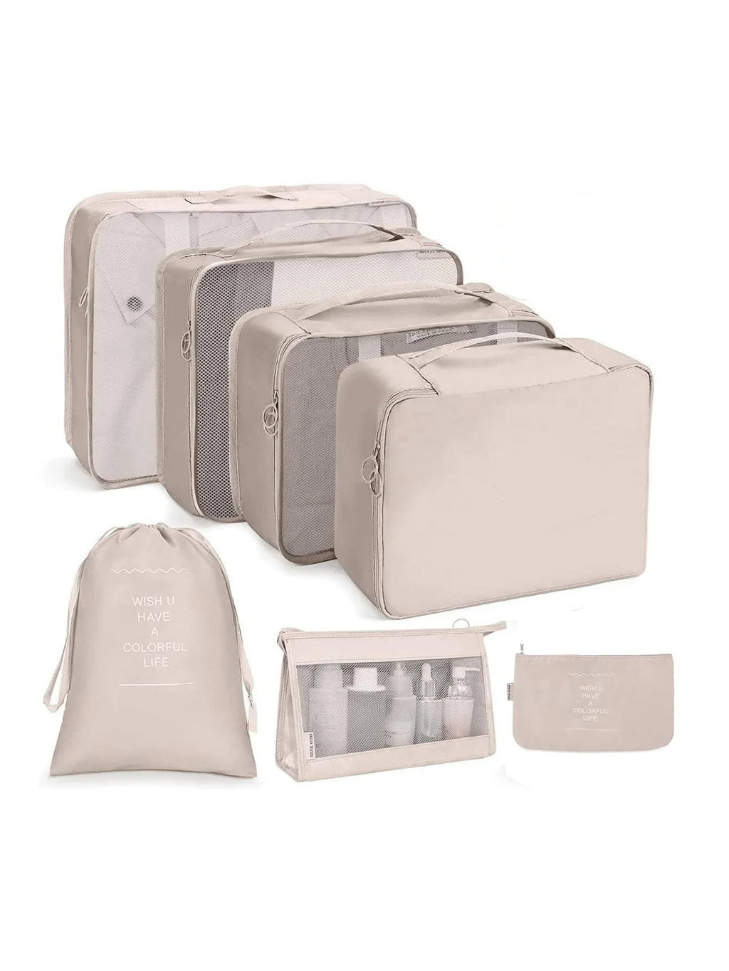 7/8/9/10 Pcs Set Travel Organizer Storage Bags Suitcase Packing Cubes Set Cases Portable Luggage Clothes Shoe Tidy Pouch Folding Econic Blanks