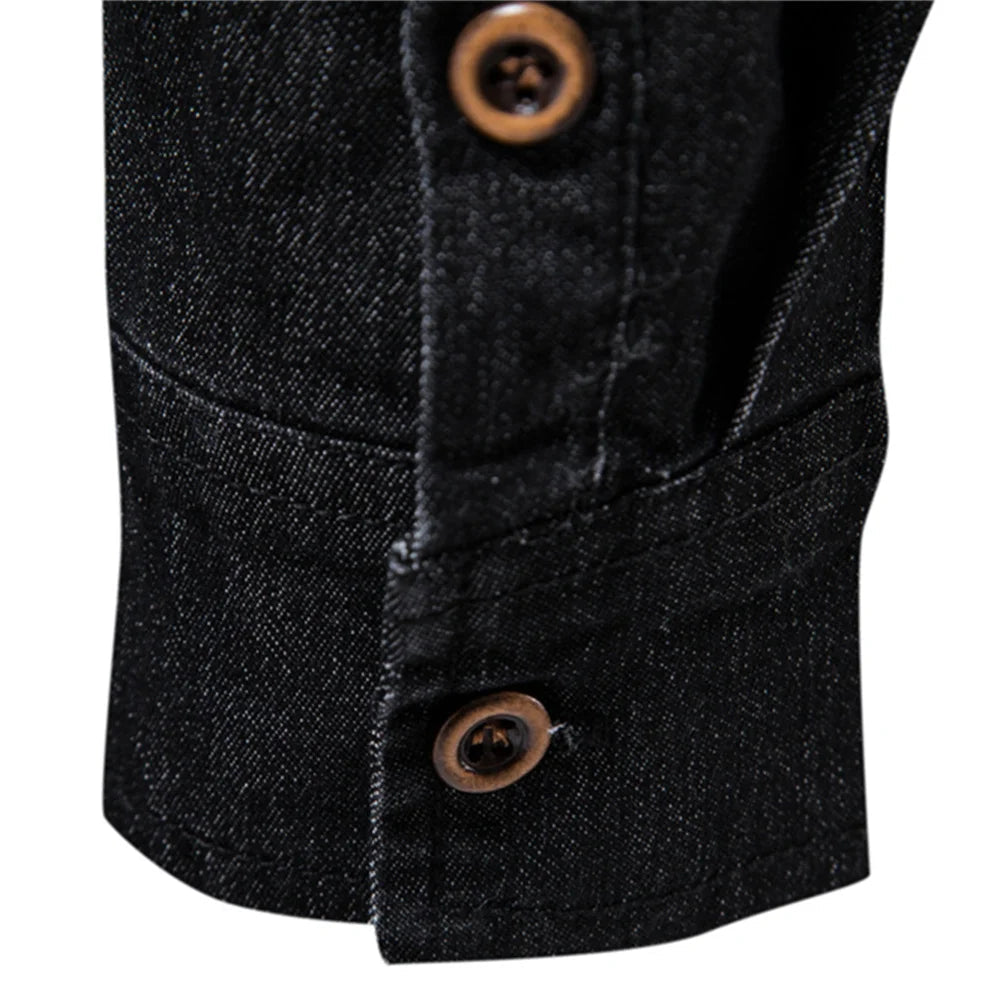AIOPESON Brand Elastic Cotton Denim Shirt Men Long Sleeve Quality Cowboy Shirts for Men Casual Slim Fit Mens Designer Clothing Quick Pick Grocers