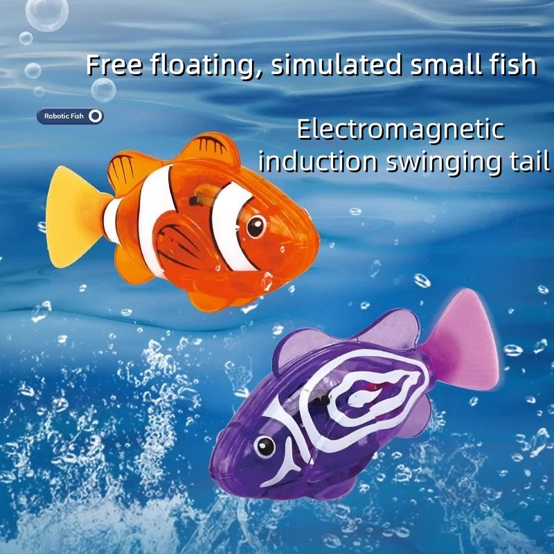 Baby bath light-up sensor electric small fish playing in water pet fish swimming fish can swim realistic clownfish toy Quick Pick Grocers