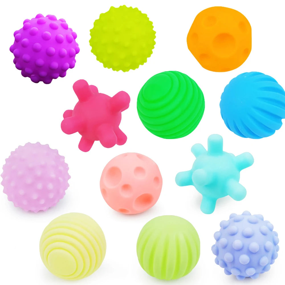 6Pcs Textured Multi Ball Set Develop Tactile Senses Toy Baby Touch Hand Ball Toys Training Ball Massage Soft Balls Kids Gifts Purest Peak