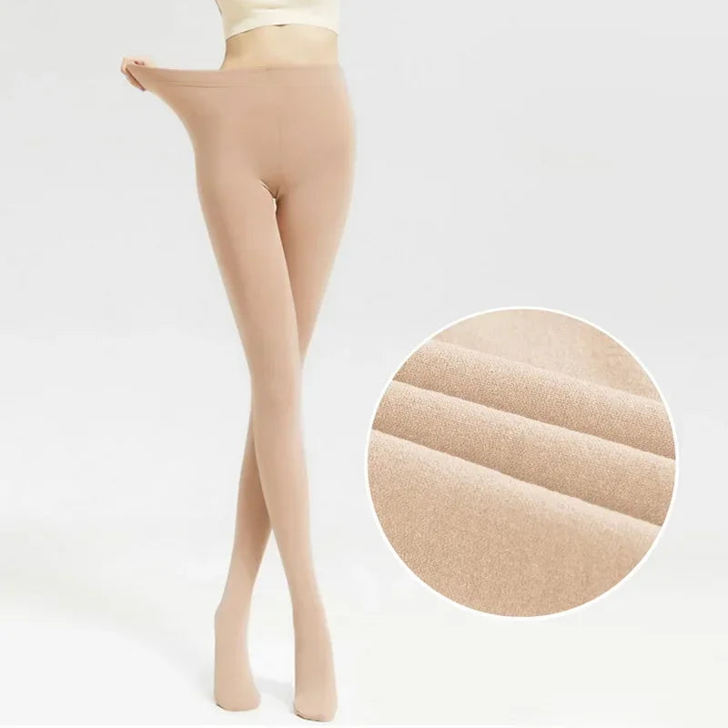 Women's Thermal Winter Tights Fleece Lined Sheer Velvet Pantyhose Thick Warm Leggings with Plush Inner Layer Quick Pick Grocers