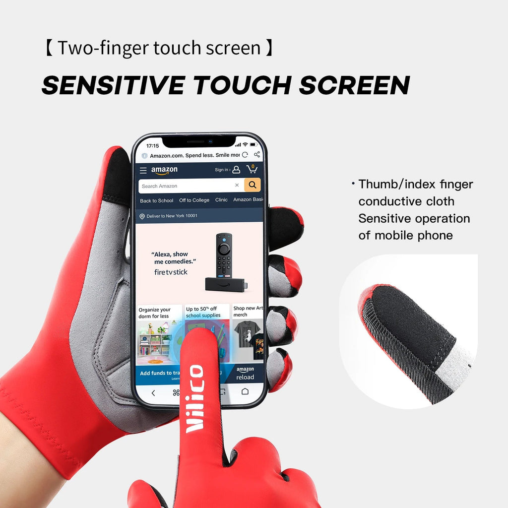 Vilico Professional Outdoor Cycling Gloves With Sensitive Touch Screen Shock Absorption Anti Slip Wear-resistant Riding Gloves Quick Pick Grocers