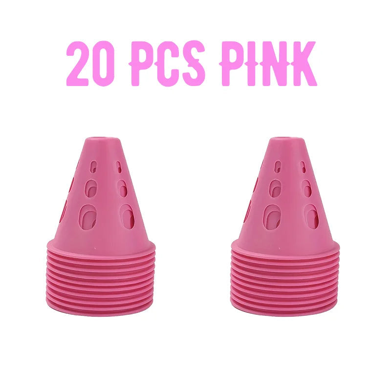 20/40/60 PCS Colorful Windproof Skate Marker Cones Roller Football Marking Cup Soccer Training Equipment Quick Pick Grocers