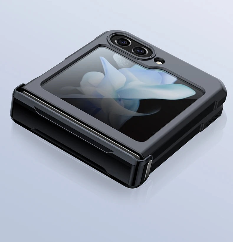 Xundd For Samsung Galaxy Z Flip 7 5 Z Flip 6 7 5G Case Airbag Shockproof Acrylic+TPU+Glass Back Cover For Flip5 z플립 5 7 케이스 Quick Pick Grocers