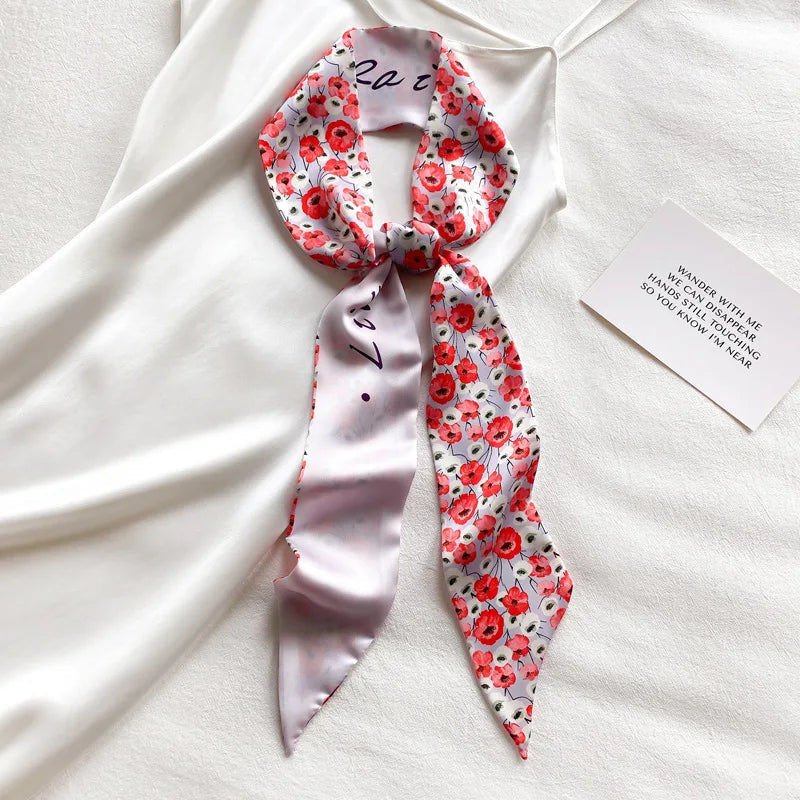 Cashew flower silk scarf, double-sided printed headband, ins decoration, versatile triangle scarf accessories Quick Pick Grocers