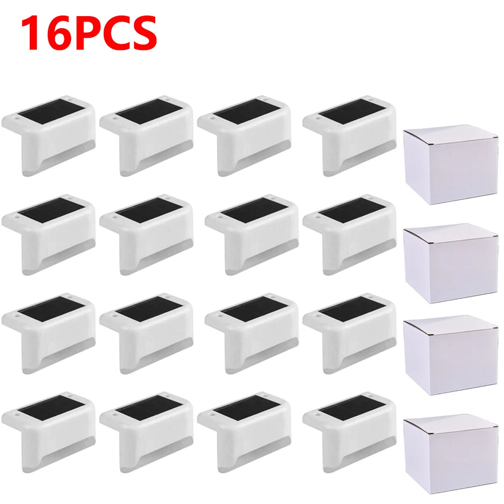 Warm White LED Solar Step Lamp Path Stair Outdoor Garden Lights Waterproof Balcony Light Decoration for Patio Stair Fence Light Econic Blanks