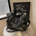 MOODS Large Sized Tote Bags For Women Soft PU Leather Pure Color Large Capacity Shopper Shoulder Crossbody Bag Quality Handbags Quick Pick Grocers