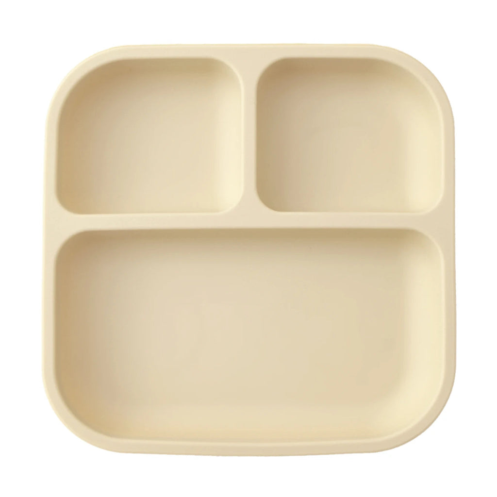 Color Kids 1PCS BPA Free Silicone Divided Square Plate Suction Baby Dish Leakproof Toddler Kids Meal Tray Easy Clean Tableware Purest Peak