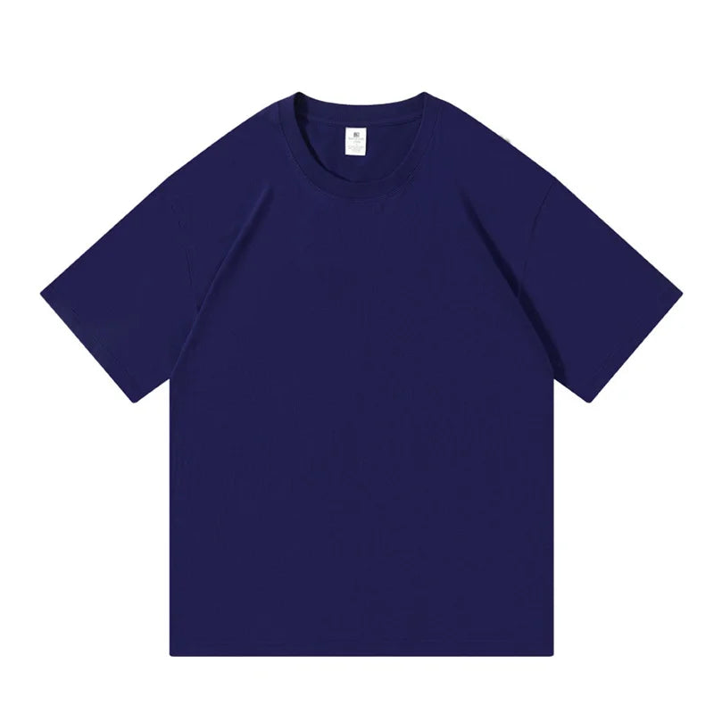 100% Cotton Five Half Sleeve Men's Women Summer T-shirt Loose Short-sleeved Casual Basic Shirt O Neck Solid Color Tops Quick Pick Grocers