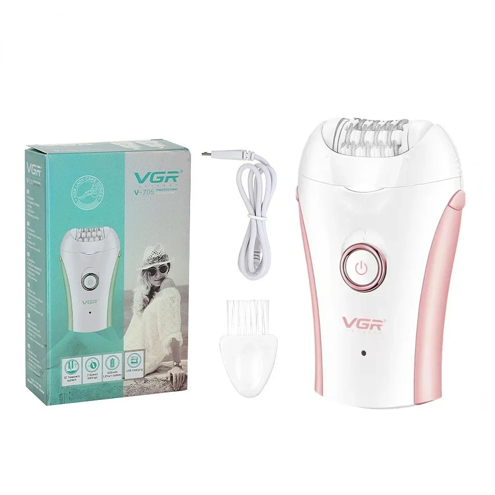 VGR Hair Remover Professional Epilator Electric Leg Body Rechargeable Underarms Portable Two Speeds Epilator for Women V-705 Quick Pick Grocers