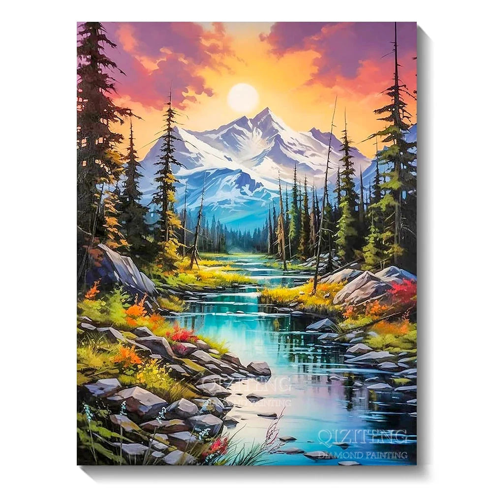5D Diamond Art Painting Aurora Landscape Mosaic Embroidery Cross Stitch Kit Full Round Rhinestone Diy Wall Home Decor Gift Econic Blanks