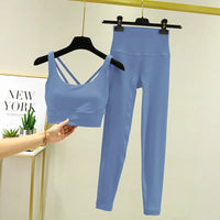 TRY TO BN Women's Tracksuit Yoga Sets Fitness Leggings Sports Bra Naked Sportwear Breathable Workout Two Pieces Suit Gym Clothes Quick Pick Grocers