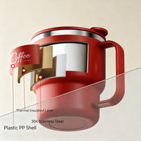 400ML Double Layer Coffee Mug 304 Stainless Steel Sealed Drinking Cup For Cold And Hot Water Insulated Milk Coffee Cup Drinkware Quick Pick Grocers