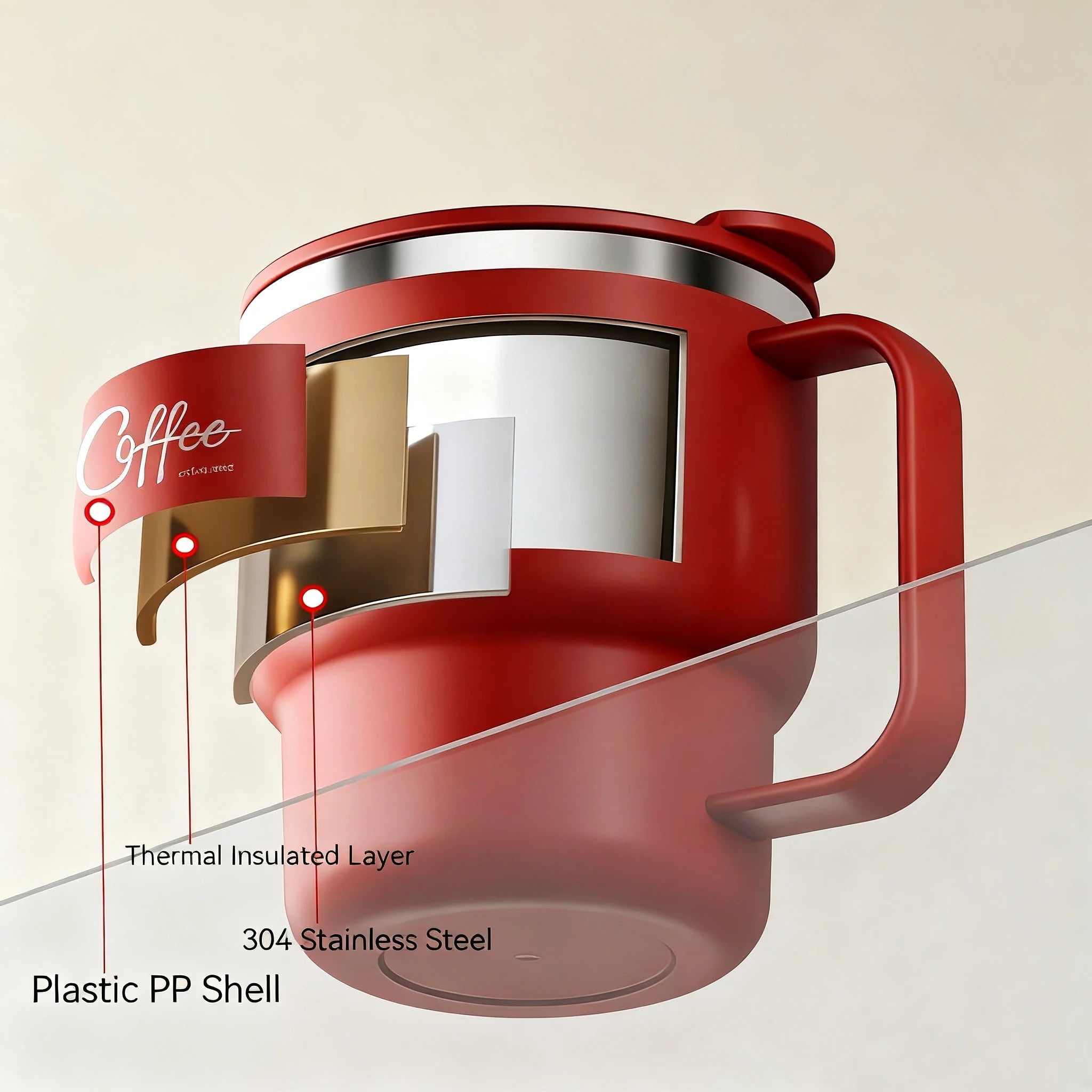 400ML Double Layer Coffee Mug 304 Stainless Steel Sealed Drinking Cup For Cold And Hot Water Insulated Milk Coffee Cup Drinkware Quick Pick Grocers