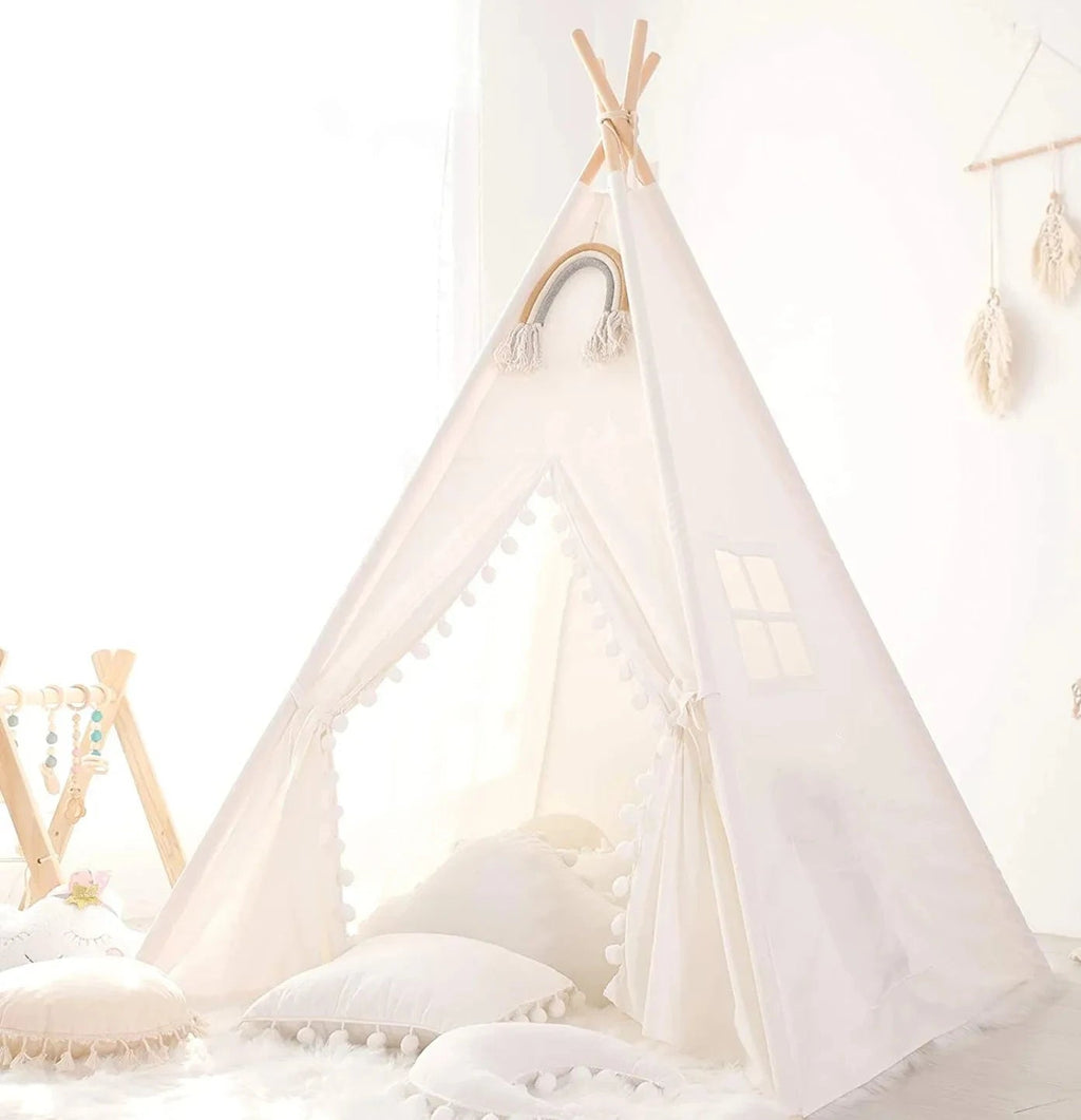 Portable Kid Tent 1.6M/1.3M Children's Play House Wigwam Teepee Tipi Toddler Ball Pit Castle Play Room for Girls Purest Peak