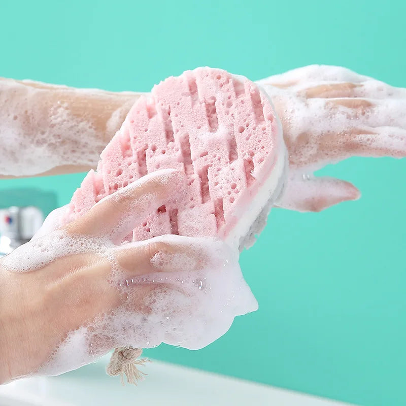 Sponge Bath Brush Shower Rub for Whole Body Deep Cleaning Washcloth Exfoliation Massage Brush Scrubber Bathroom Accessories Quick Pick Grocers
