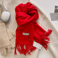 Luxury Winter Wool Scarf Women Cashmere Warm Pashmina Brand Foulard Female Shawls Wraps Thick Soft Bufanda Scarves Stole 2024 Quick Pick Grocers