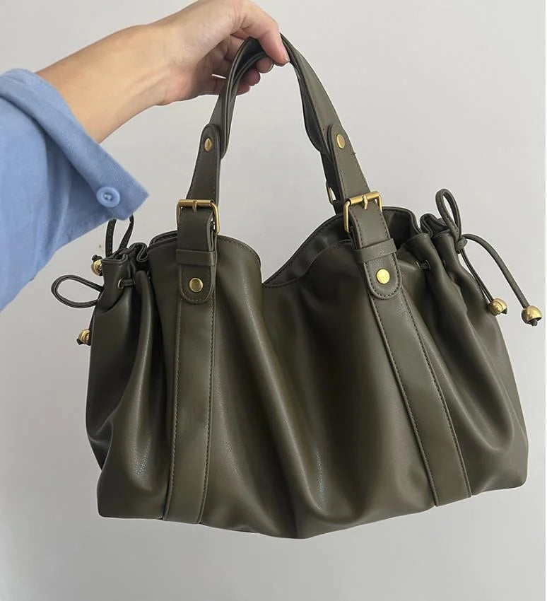 Women's Crossbody Simple Handbag Commuter Shoulder Boston Bag Stylish Versatile Work Bag Soft Polyester Interior Quick Pick Grocers