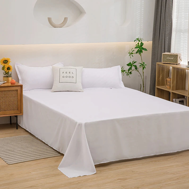 One solid color simple sheet Machine washable single double bed linen Student dormitory sheet (pillowcase not included) Quick Pick Grocers