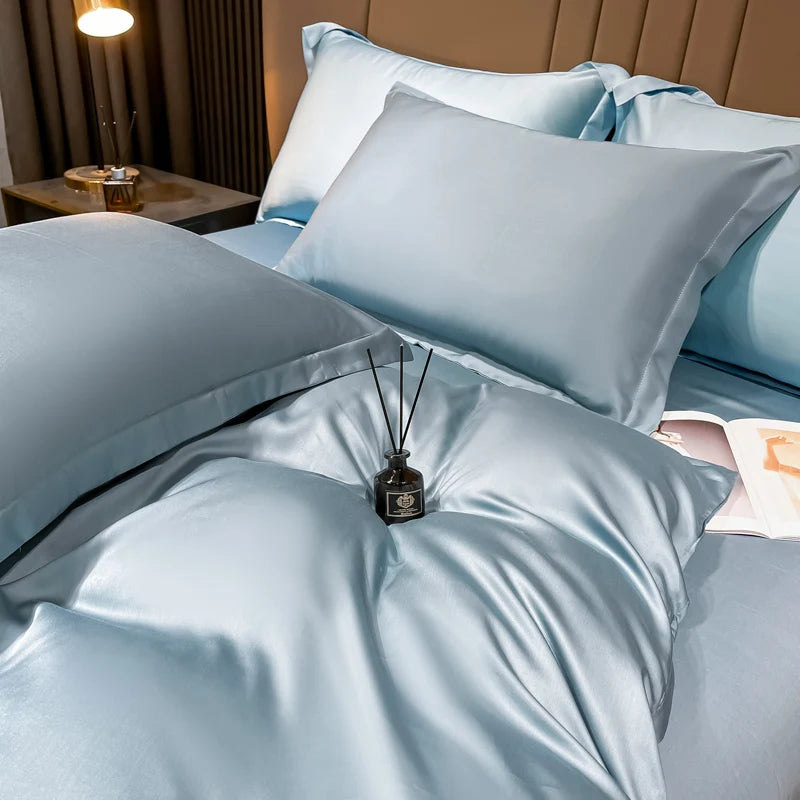 Natural Mulberry Silk Duvet Cover Comfortable Solid Color Quilt Cover Single Double King Size Comforter Cover Soft Skin Friendly Quick Pick Grocers