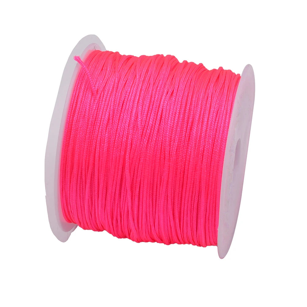 50Yds 0.8mm Crafts Nylon Cord For Jewelry Making Beading Braided Nylon Satin String for Bracelets Rattail Trim Chinese Knot Econic Blanks