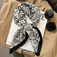 Fashion Luxury Brand 70cm Silk Square Scarf Women Satin Neck Tie Female Hair Bandana Headkerchief Shawl Wrap Hijab Echarpe Quick Pick Grocers