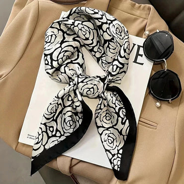 Fashion Luxury Brand 70cm Silk Square Scarf Women Satin Neck Tie Female Hair Bandana Headkerchief Shawl Wrap Hijab Echarpe Quick Pick Grocers