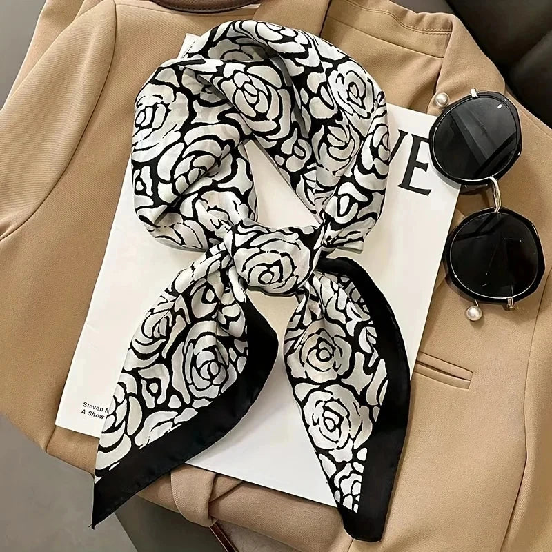 Fashion Luxury Brand 70cm Silk Square Scarf Women Satin Neck Tie Female Hair Bandana Headkerchief Shawl Wrap Hijab Echarpe Quick Pick Grocers