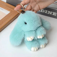ZAKOL 15cm Fluffy Rabbit Fur Pompon Bunny Keychain Soft Cute Rabbit Toy Key Chain Bag Decoration Accessories Gift for Girls Quick Pick Grocers