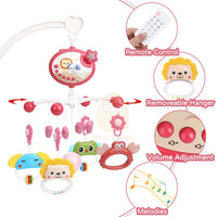 Baby Crib Mobile Rattle Toy For 0-12 Months Infant  Rotating Musical Projector Night Light Bed Bell Educational For Newborn Gift Purest Peak