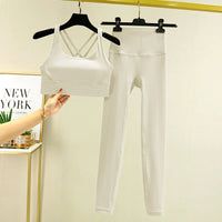 TRY TO BN Women's Tracksuit Yoga Sets Fitness Leggings Sports Bra Naked Sportwear Breathable Workout Two Pieces Suit Gym Clothes Quick Pick Grocers