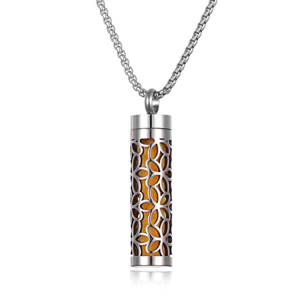 Long Strip Stainless Steel Aromatherapy Necklace Perfume Diffuser Essential Oil Diffuser Pendant Necklace Jewelry Accessories Econic Blanks