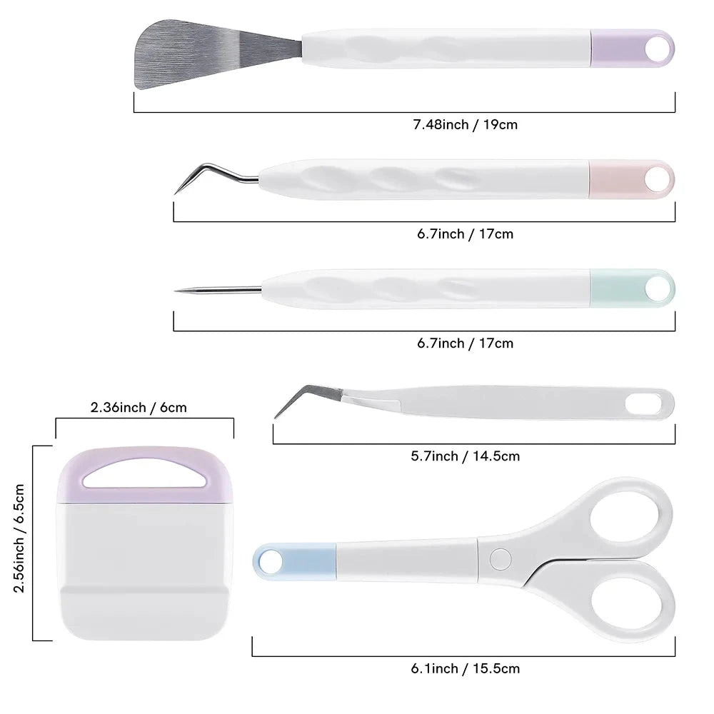 6pcs/set Craft Vinyl Weeding Tools Set Scrapbook DIY Silhouette Relief Carving Tool Kit For Cricut Maker Silhouettes Hand Tools Econic Blanks