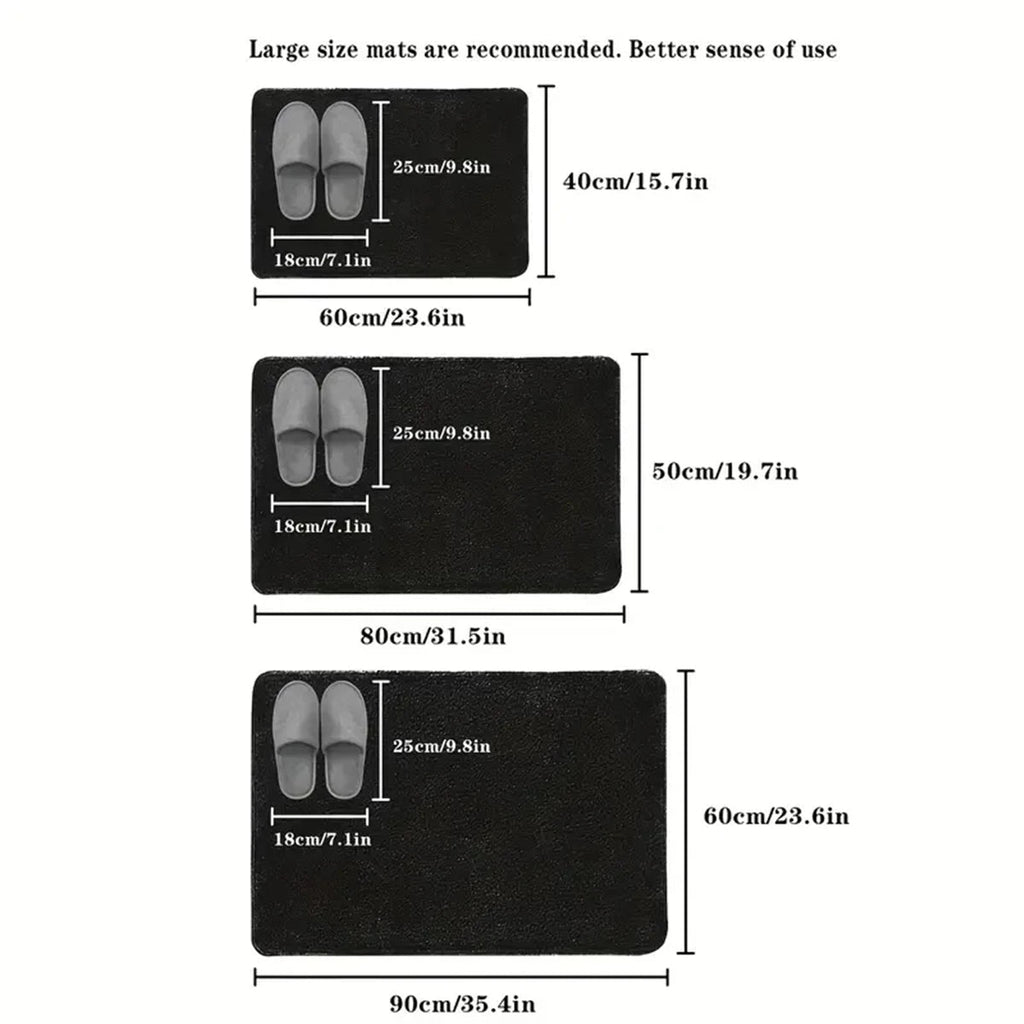 3D Non Slip Bathroom Mat Bath Mats Absorbent Doormat Carpet Cobblestone Embossed Door Floor Mats Machine Washable Quick Drying Econic Blanks