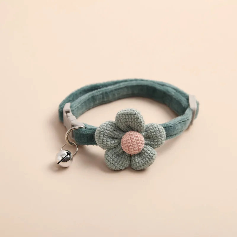 1Pc Cat Collar with Cute Flower  Adjustable Buckle Cat Collar Bell Collar Cat  Small Pet Supplies  Kitten Collar  Small Dog Acce Econic Blanks