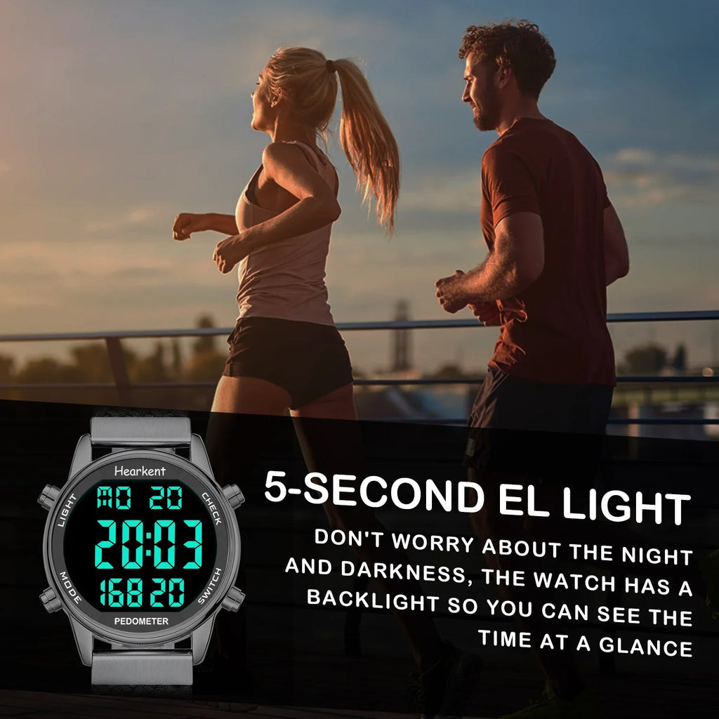 Hearkent Pedometer Sport Watches Step Counter Watch Women Digital Watches Calories Mile Stopwatch Countdown for Walking Tracker Quick Pick Grocers
