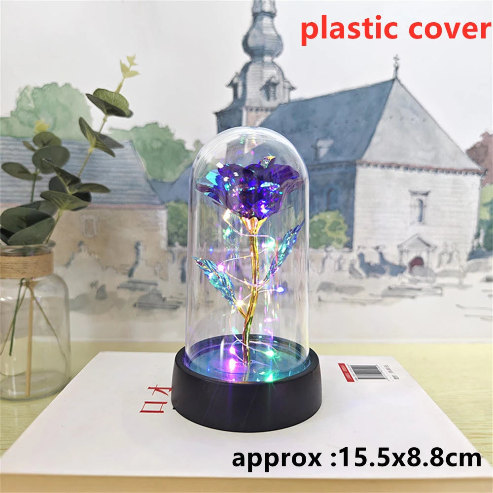 LED Galaxy Three Rose Artificial Flowers, Wedding Decoration, Creative Valentine'S Day and Mother'S Day Gift without Battery 1Pc Quick Pick Grocers