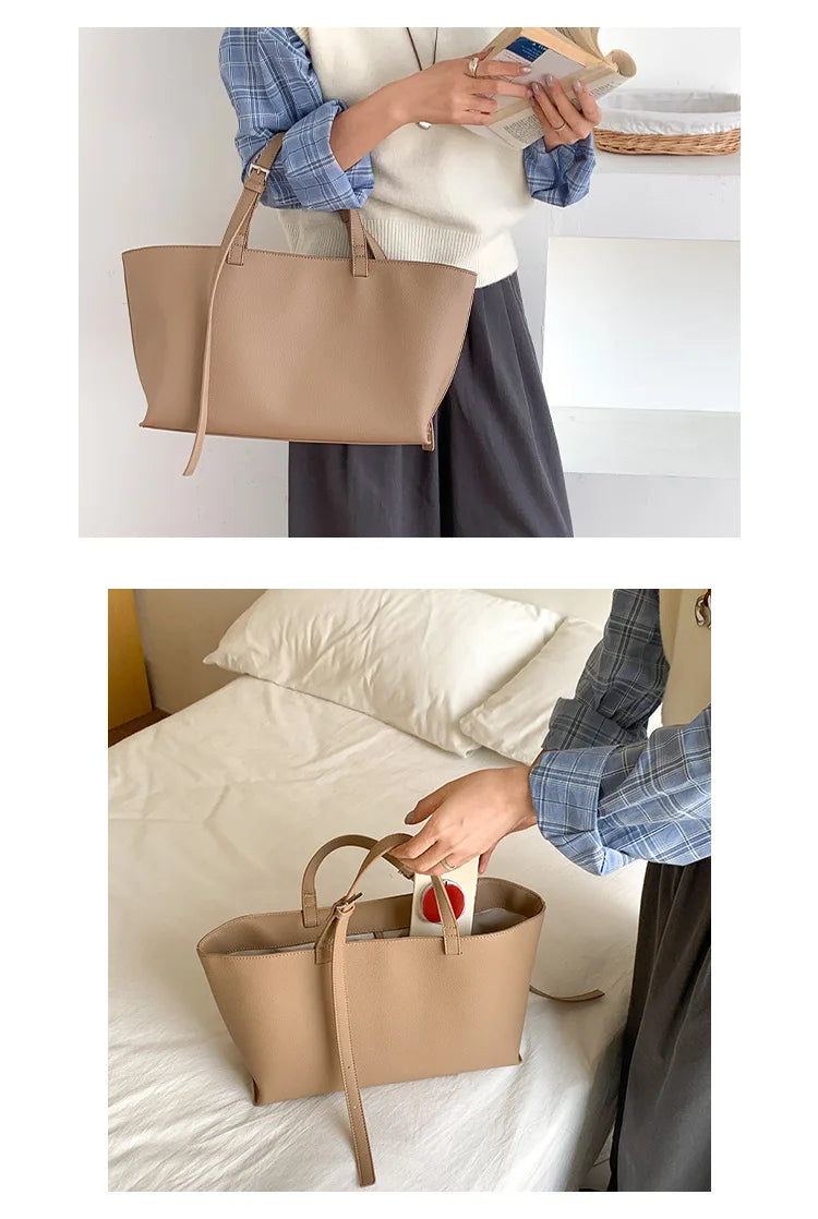 Casual Soft Tote Women Bag PU Leather Shoulder Bags for Women 2026 NEW High Quality Handbags and Purses Large Shopper Purses Quick Pick Grocers