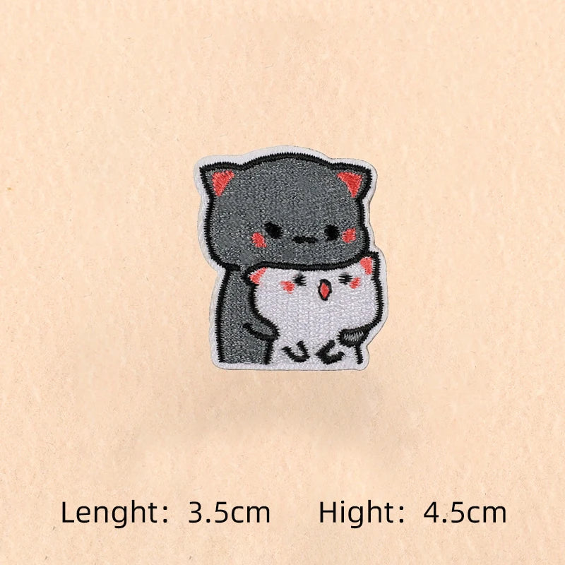 Cute Cartoon Cat patch Embroidery Patches on clothes Children's clothing Animal Interesting Embroidery Accessories Iron patch Quick Pick Grocers