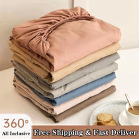 Soft Cotton Fitted Bed Sheet with Elastic Mattress Cover Quick Pick Grocers