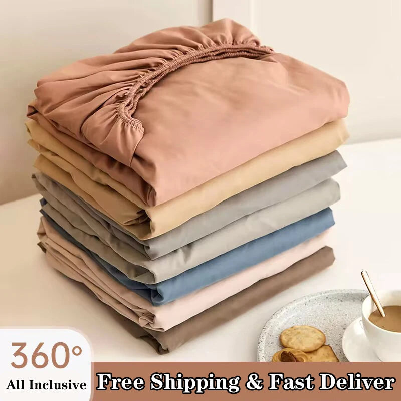 Soft Cotton Fitted Bed Sheet with Elastic Mattress Cover Quick Pick Grocers