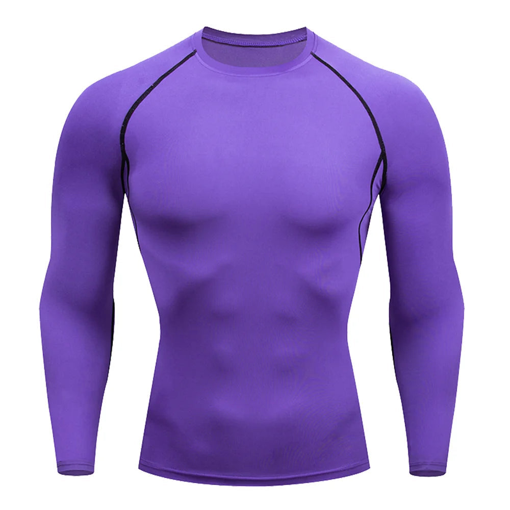 Men Bodybuilding Sports T-Shirt Quick Dry Running Shirt Long Sleeve Compression Top Gym T Shirt Men Fitness Tight Rashgad Quick Pick Grocers