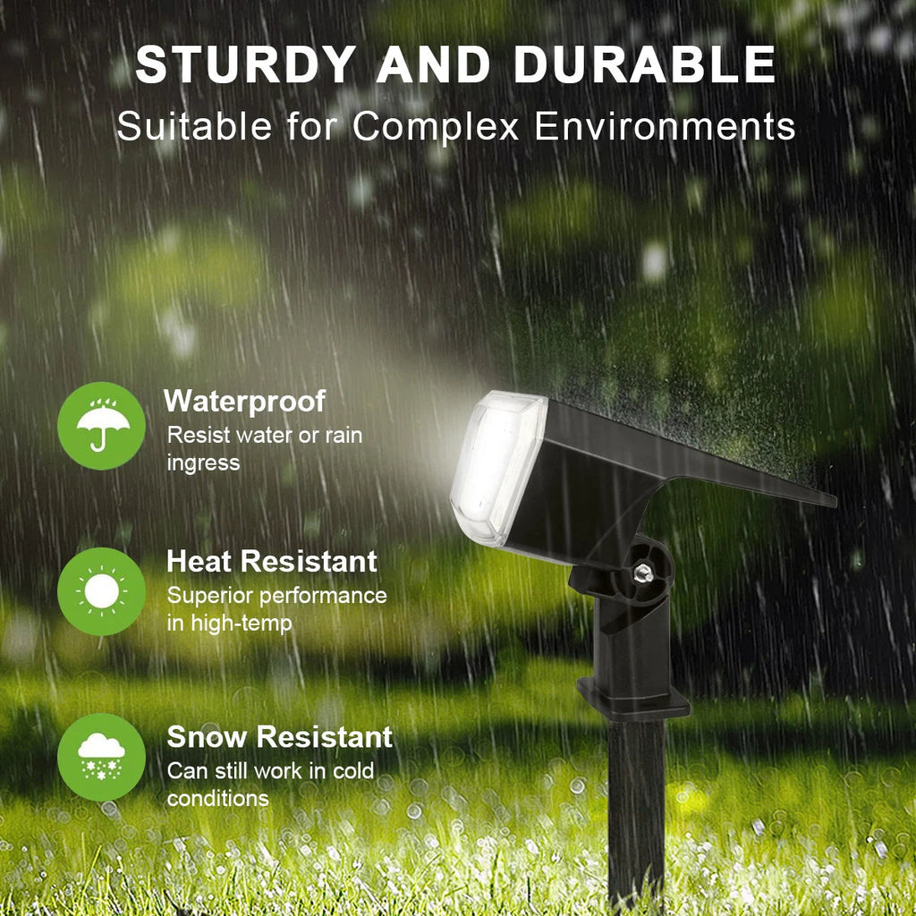 Built-in Large Capacity Battery 1200mAh LED Solar Floodlight Waterproof Spotlight Lamp Long Working Time For Garden Lawn Pathway Quick Pick Grocers
