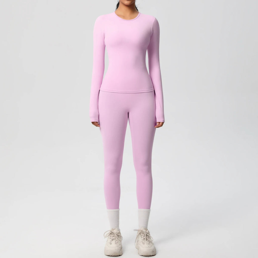 2 PCS Sportswear Yoga Set Gym Clothes Yoga Suits For Women Fitness Set Tracksuits Sports Long Sleeve Crop Top Gym Leggings Quick Pick Grocers