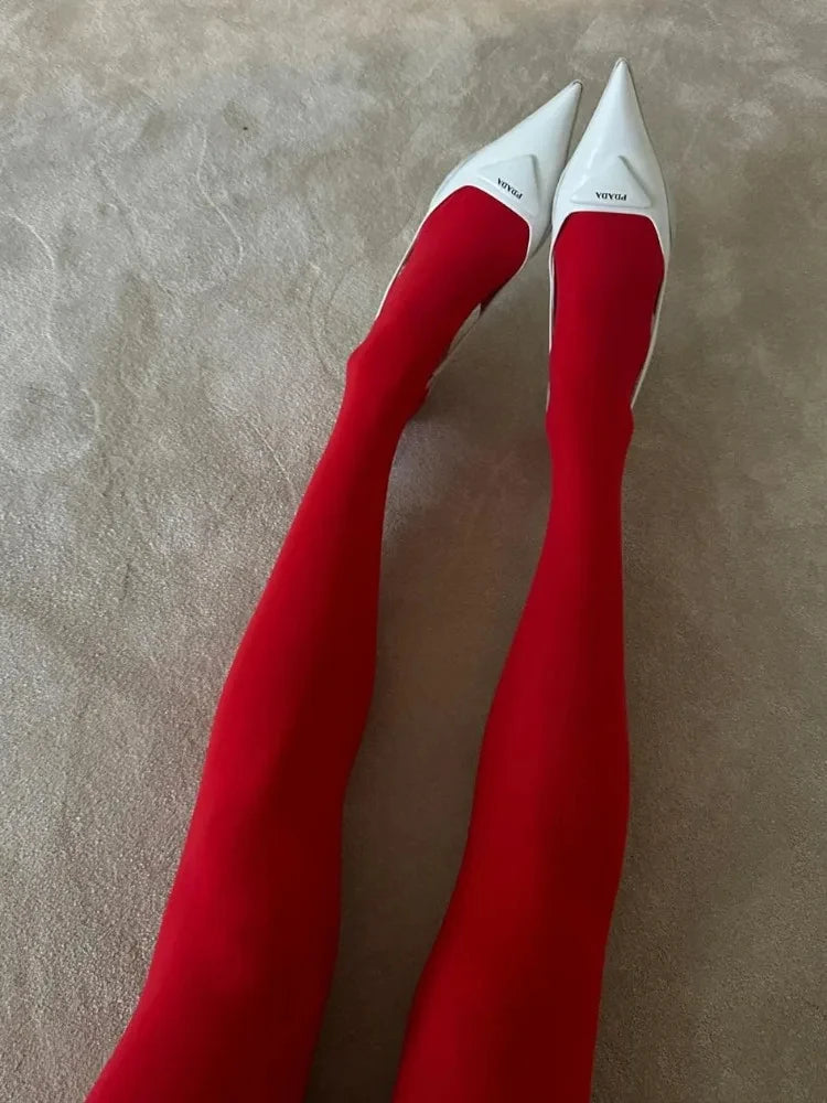 New Red Pantyhose Female Year Red Socks Tights Women Stockings Slim Lingerie Anti-hook Silk Velvet Wedding Bride's Leggings ## Quick Pick Grocers